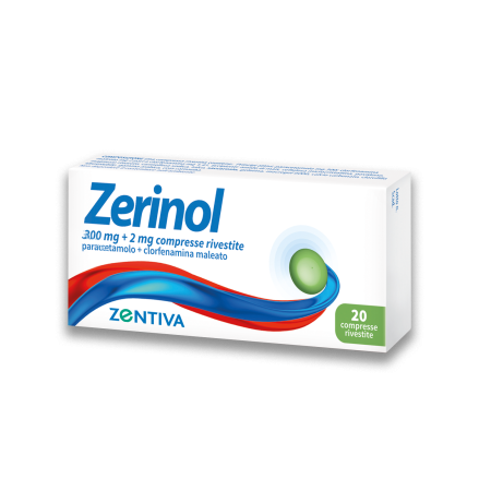 Zerinol 300mg 2mg Contro Febbre e Influenza 20 Compresse Rivestite