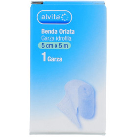 Alvita Benda Orlata Garza Idrofila Per Fissaggio Medicazioni 5x500 cm