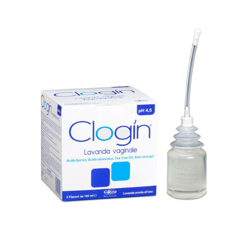 Clogin Lavanda Vaginale Soluzione pH 4.5 Con Cannule Vaginali 5 Flaconi