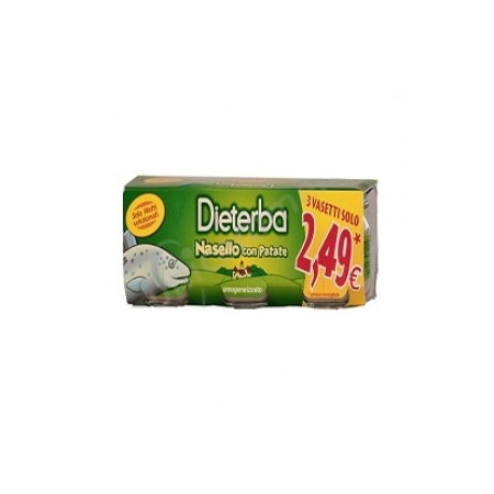 Dieterba Omogenizzato Nasello 3 Vasetti da 80 g