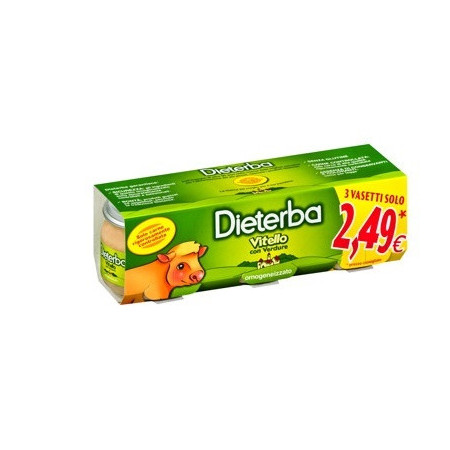 Dieterba Omogenizzato Vitello 3 Vasetti da 80 g