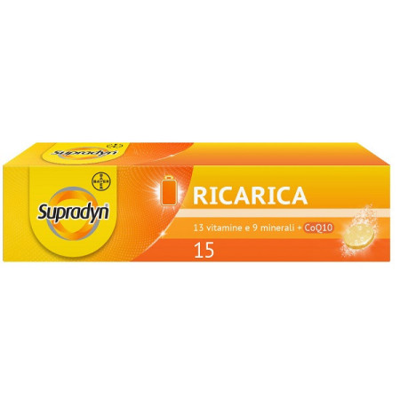 Supradyn Ricarica Integratore di Vitamine, Sali Minerali e Coenzima Q10 15 Compresse Effervescenti