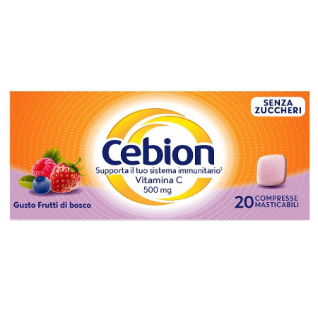 Cebion Masticabile Senza Zucchero Integratore di Vitamina C 20 Compresse