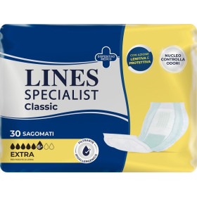 Lines Specialist Classic Sagomato Extra Pannolone Anti-odore Per Incontinenza 30 Pezzi