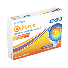 Zentiva D3 Force Integratore Per le Difese Immunitarie 1000 UI 60 Compresse