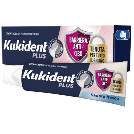 Kukident Plus Dual Protect Crema Adesiva Protesi Dentali 40 g