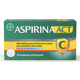 AspirinaACT C Antinfiammatorio e Antidolorifico per Febbre e Sintomi Influenzali con Vitamina C 10 C