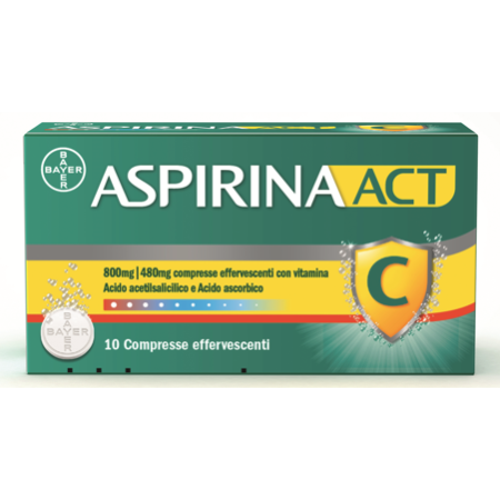 AspirinaACT C Antinfiammatorio e Antidolorifico per Febbre e Sintomi Influenzali con Vitamina C 10 C