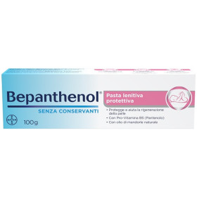 Bepanthenol Pasta Lenitiva Protettiva Con Pantenolo Per Prurito e Irritazione da Pannolino 100 g