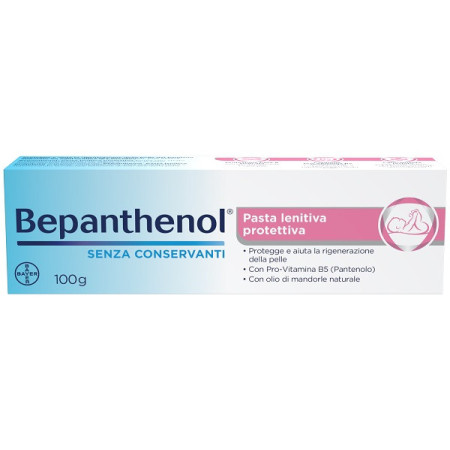 Bepanthenol Pasta Lenitiva Protettiva Con Pantenolo Per Prurito e Irritazione da Pannolino 100 g