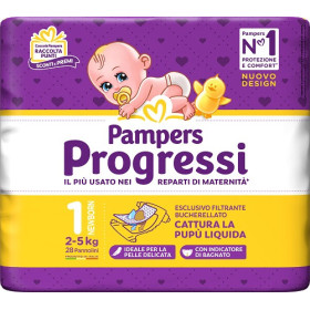 Pampers Progres Sensitive New Born 2-5 Kg 28 Pezzi