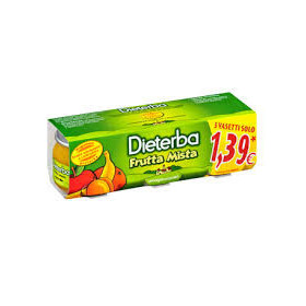 Dieterba Omogenizzato Frutta Mista 3 Vasetti da 80 g