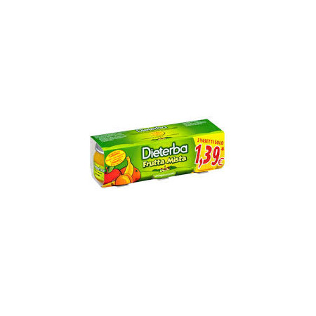 Dieterba Omogenizzato Frutta Mista 3 Vasetti da 80 g