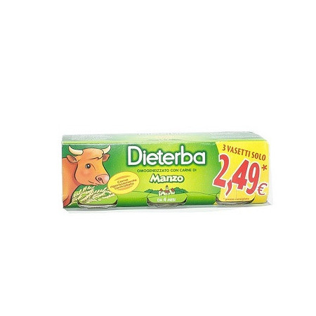 Dieterba Omogenizzato Manzo 3 Vasetti da 80 g