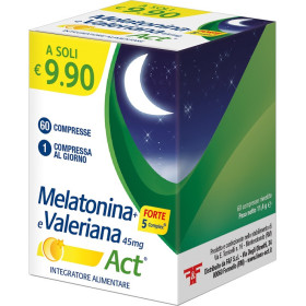 Melatonina Forte 5 Complex e Valeriana ACT Integratore 60 Compresse