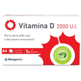 Vitamina D 2000 U.I. Integratore Sistema Immunitario E Ossa 84 Compresse Masticabili
