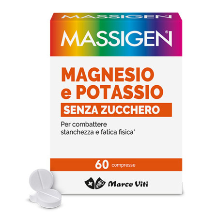 Massigen Magnesio e Potassio Integratore Senza Zucchero 60 Compresse