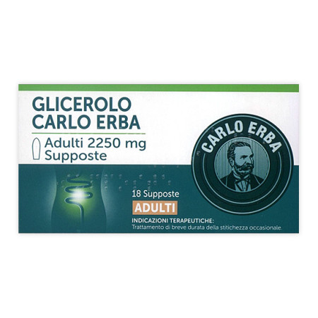 Glicerolo Carlo Erba Adulti 2250mg 18 Supposte