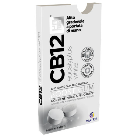 CB12 Boost Chewing-Gum Allo Xilitolo 10 Gomme Masticabili Eucalipto Bianco