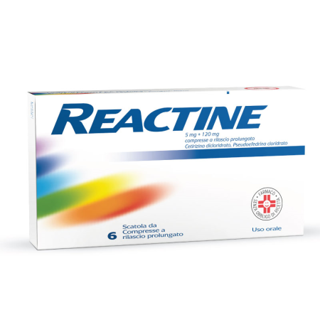 Reactine 5mg 120mg Rilascio Prolungato Antistaminico 6 Compresse