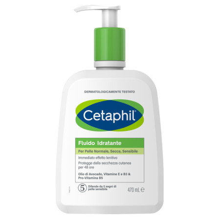 Cetaphil Fluido Idratante Crema Corpo per Pelle Normale e Secca, Senza Profumo 470 ml
