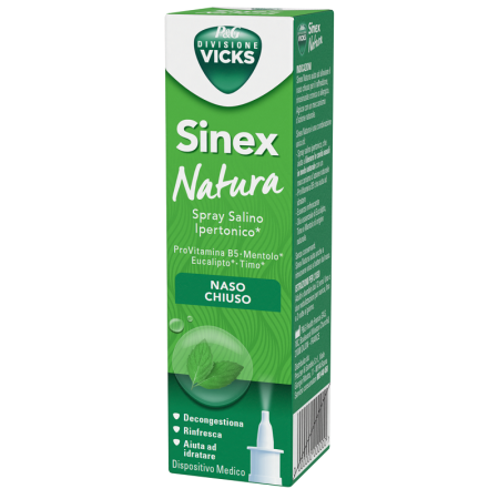 Vicks Sinex Natura Spray Salino Ipertonico Naso Chiuso 20 ml