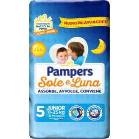 Pampers Sole&Luna Junior Pannolini Taglia 5 (11-25 Kg) 15 Pezzi