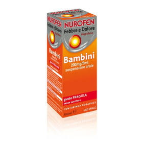 Nurofen Febbre e Dolore Bambini 200 mg/5 ml Ibuprofene Sospensione Orale Fragola 100 ml