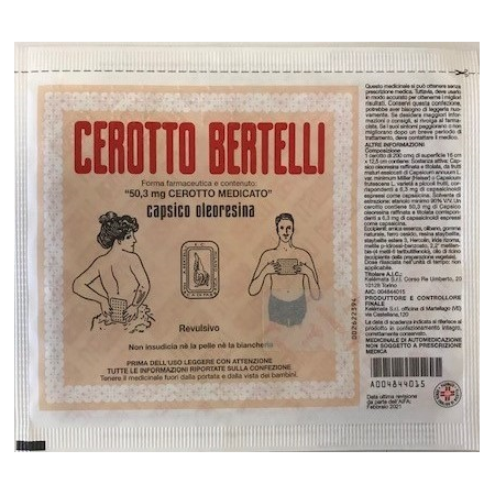 Cerotto Bertelli Medio 12,5 X 16 cm 192 mg Capsico Oleoresina 1 cerotto
