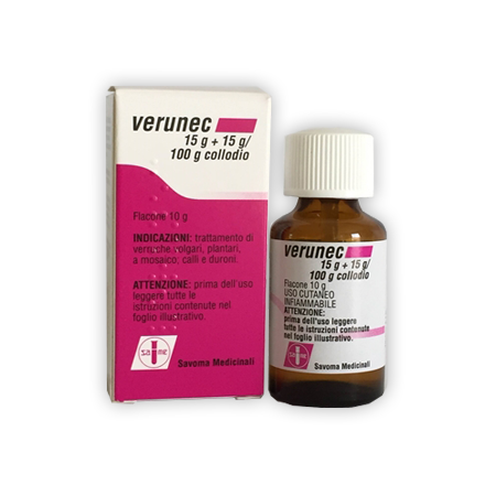 Verunec Flacone 15 gr 15 gr/100g Collodio Verruche 10g