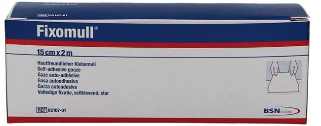 FASCIA AUTOADESIVA IPOALLERGENICA FISSAGGIO SU AMPIA SUPERFICIE FIXOMULL. SUPPORTO IN GARZA DI VISCOSA COLORE BIANCO MASSA IN POLICARBONATO SENZA RESINE E GOMME NATURALI. 15X1000CM - Farmacia Mastrangelo 