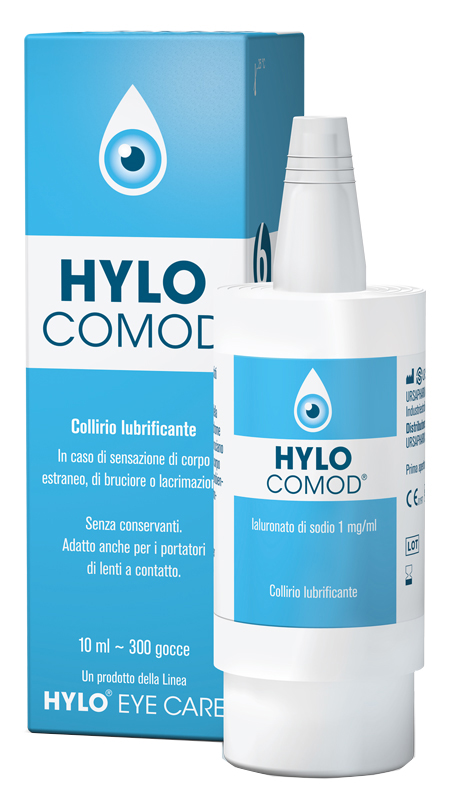 HYLO-COMOD GOCCE OCULARI IALURONATO DI SODIO 0,1%  FLACONCINO 10 ML - Farmacia Mastrangelo 