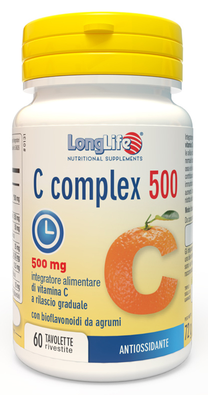 LONGLIFE C COMPLEX 500 TIME RELEASED 60 TAVOLETTE RIVESTITE - Farmacia Mastrangelo 