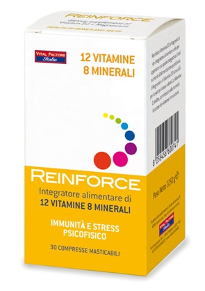 REINFORCE 12 VITAMINE + 8 MINERALI 30 COMPRESSE MASTICABILI - Farmacia Mastrangelo 