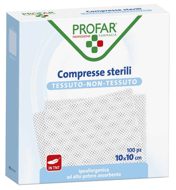 GARZA COMPRESSA TESSUTO NON TESSUTO 10X10 CM 100 PEZZI PROFAR - Farmacia Mastrangelo 