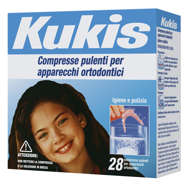 KUKIS CLEANSER 28 COMPRESSE PER PULIZIA APPARECCHI ORTODONTICI - Farmacia Mastrangelo 
