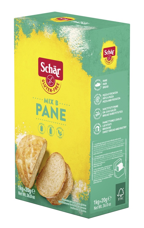 SCHAR MIX B PREPARATO PANE SENZA LATTOSIO 1 KG + 20 G - Farmacia Mastrangelo 