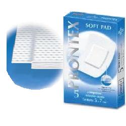 GARZA PRONTEX SOFT PAD COMPRESSA 5X7 CM 5 PEZZI - Farmacia Mastrangelo 