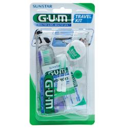GUM TRAVEL KIT VIAGGIO 1 SPAZZOLINO PIEGHEVOLE GUM TRAVEL + 1 DENTIFRICIO VIAGGIO 12 ML + 1 ROCCHETTO FILO INTERDENTALE 10MT + 2 SCOVOLINI GOMMA GUM SOFT PICKS - Farmacia Mastrangelo 