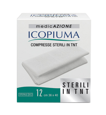ICOPIUMA GARZA COMPRESSA IN TESSUTO NON TESSUTO AUTOADESIVA 36X40CM 12 PEZZI - Farmacia Mastrangelo 