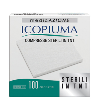 ICOPIUMA GARZA COMPRESSA IN TESSUTO NON TESSUTO ADESIVA 10X10 CM 100 PEZZI - Farmacia Mastrangelo 