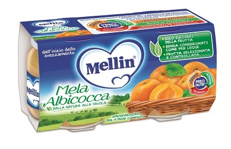 MELLIN OMOGENEIZZATO MELA/ALBICOCCA 100 G 2 PEZZI - Farmacia Mastrangelo 