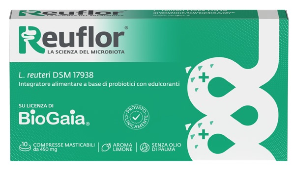 REUFLOR 10 COMPRESSE MASTICABILI AROMA LIMONE - Farmacia Mastrangelo 