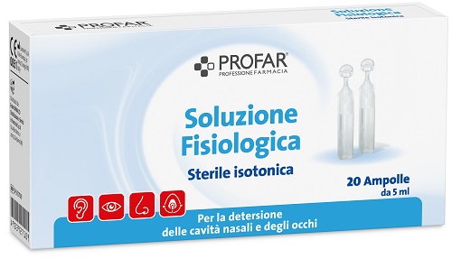 SOLUZIONE FISIOLOGICA STERILE ISOTONICA PROFAR 20 AMPOLLE DA 5 ML - Farmacia Mastrangelo 