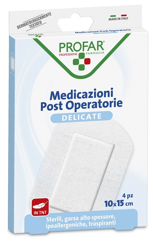 MEDICAZIONE POST OPERATORIA STERILE GARZA ANTIADERENTE 10X15 CM 4 PEZZI PROFAR - Farmacia Mastrangelo 
