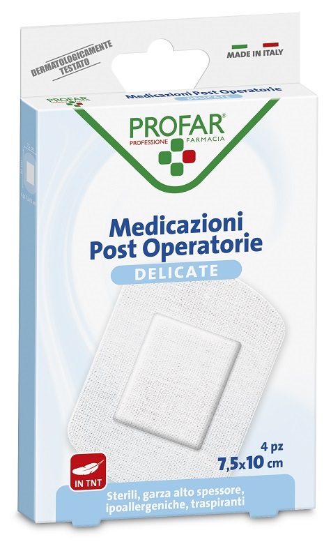 MEDICAZIONE POST OPERATORIA STERILE GARZA ANTIADERENTE 7,5X10 CM 4 PEZZI PROFAR - Farmacia Mastrangelo 