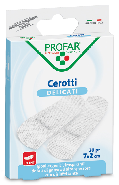 CEROTTO TESSUTO NON TESSUTO DELICATO MEDI 7X2 CM 20 PEZZI PROFAR - Farmacia Mastrangelo 