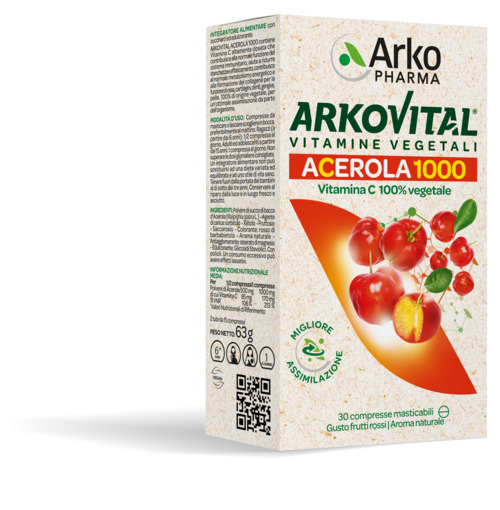 ARKOVITAL ACEROLA 1000 30 COMPRESSE MASTICABILI - Farmacia Mastrangelo 