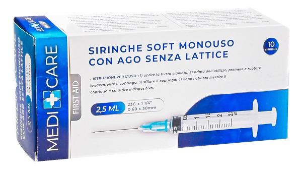 SIRINGA SOFT CAPACITA' 2,5ML AGO GAUGE 23 CONFEZIONE 10 PEZZI GAMMADIS - Farmacia Mastrangelo 