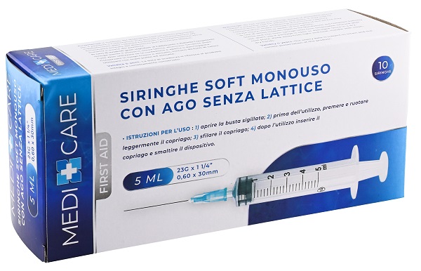 SIRINGA SOFT CAPACITA' 5ML AGO GAUGE 23 CONFEZIONE 10 PEZZI GAMMADIS - Farmacia Mastrangelo 